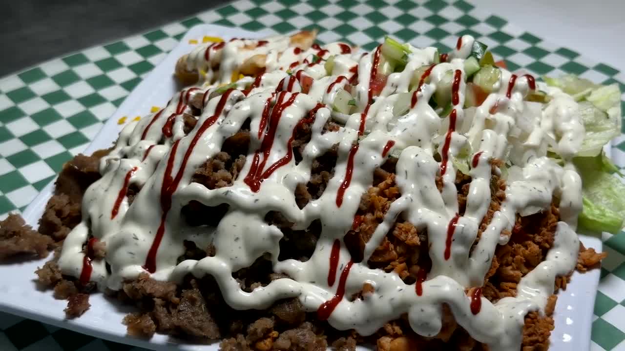 Close-up of finishing sauce